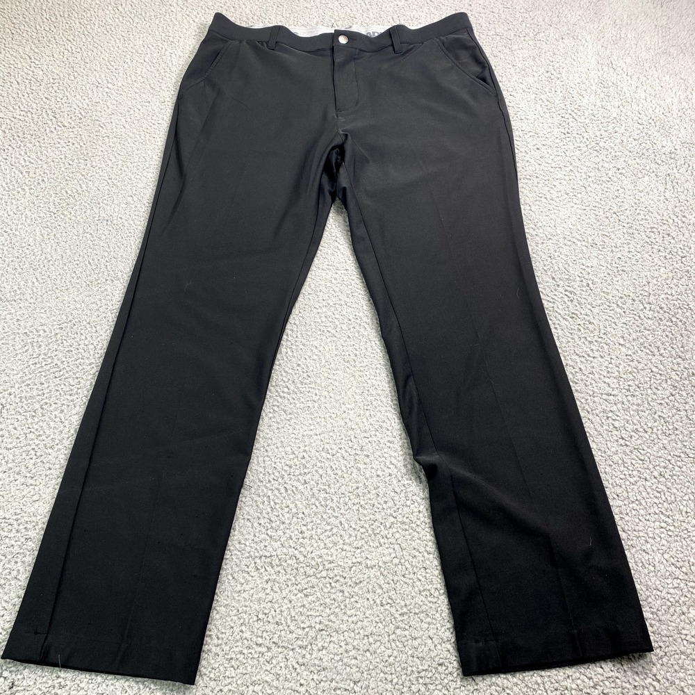 Adidas Pants Mens 35x31 Black Golfer‎ Golf Lightweight Stretch Casual Chino *